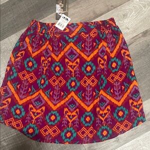 Kavu Purple and Orange Patterned Mini Skirt